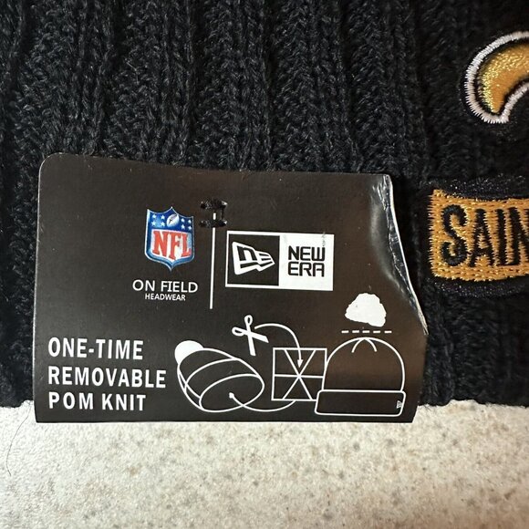 New Era New Orleans Saints NFL Winter Knit Hat Cap Beanie Fleece Lined NEW - Picture 4 of 8